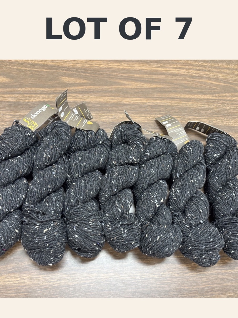 Tahki Donegal Tweed Homespun Yarn Lot of 7 – Charcoal 100% Wool
